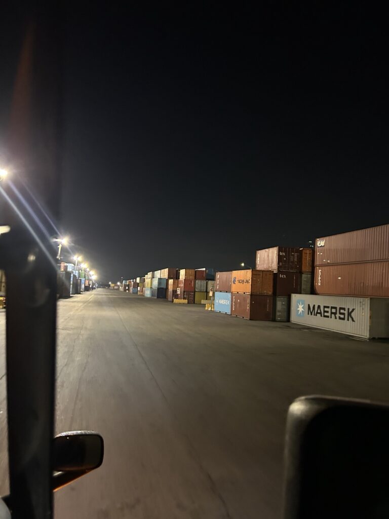 A view from the container yard.
